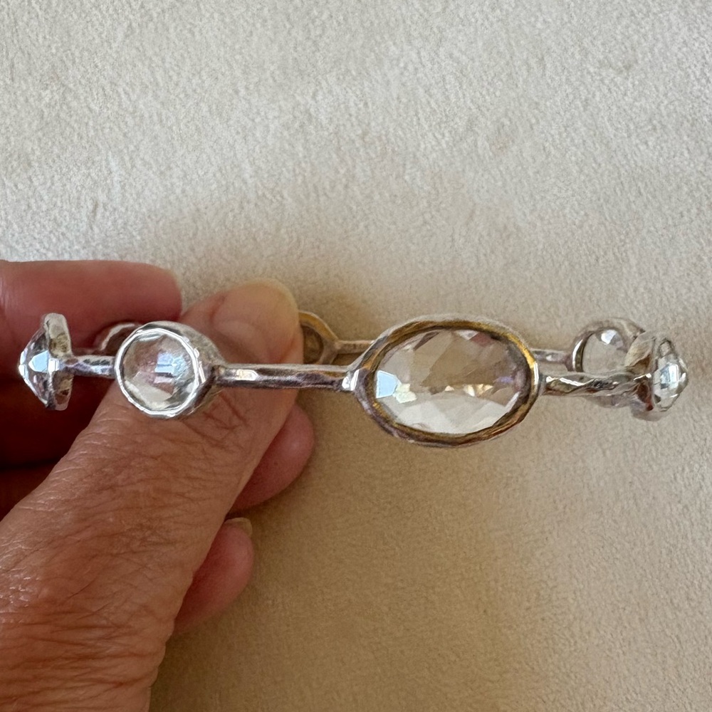 Ippolita Rock Candy silver and quartz 8 stoned bangle